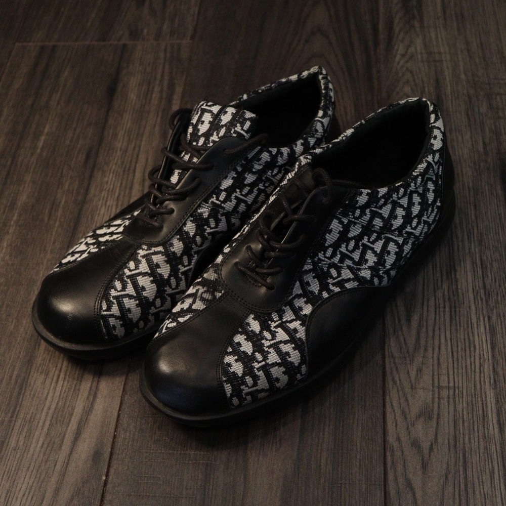 Black & White Fabric Sneakers